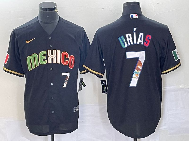 Men 2023 World Cub Mexico #7 Urias Black Nike MLB Jersey style 91810